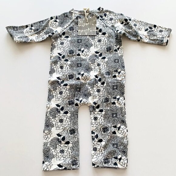 Floral Black and White Kids Romper - Picture 6 of 7